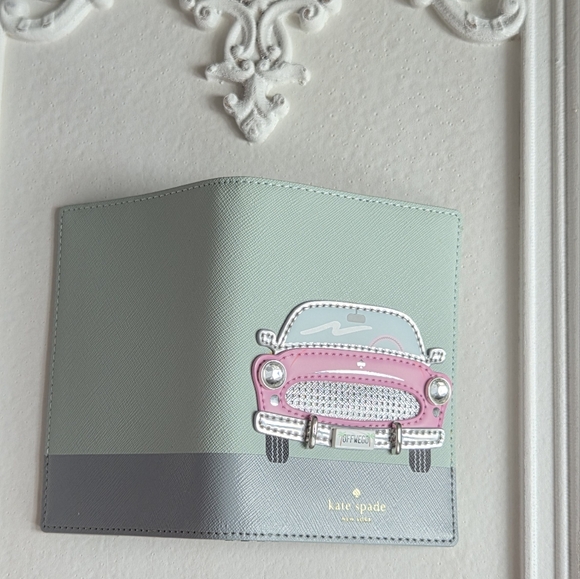Kate Spade Pink and Blue Whimsical Car Passport Holder - Picture 2 of 8
